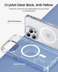 iPhone 15 Pro Max case with stand anti-yellowing transparent cover with MagSafe and foldable stand - Rs. 2575 in Nepal